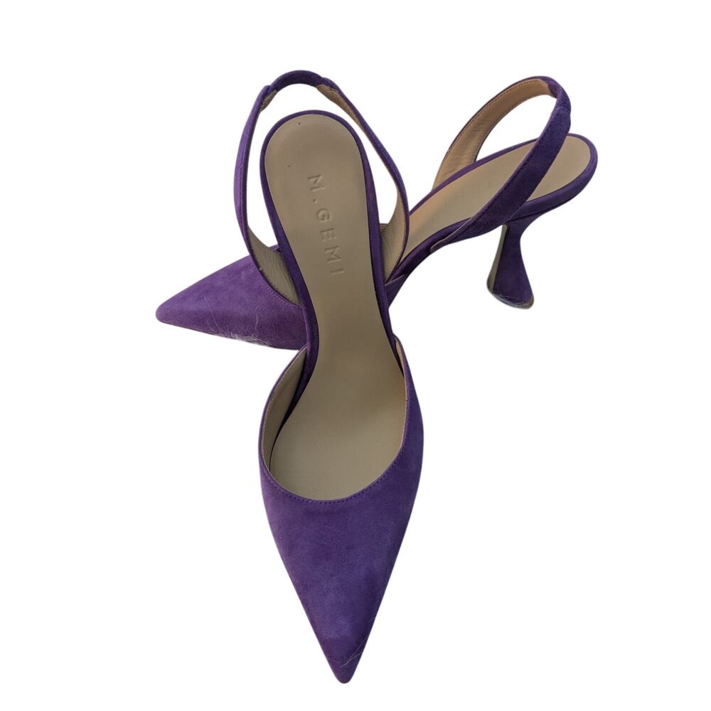 NWOB M. Gemi Sz 37 EU (6.5 US) MIA Mis Due Purple Suede Sandal Pumps - Picture 3 of 9
